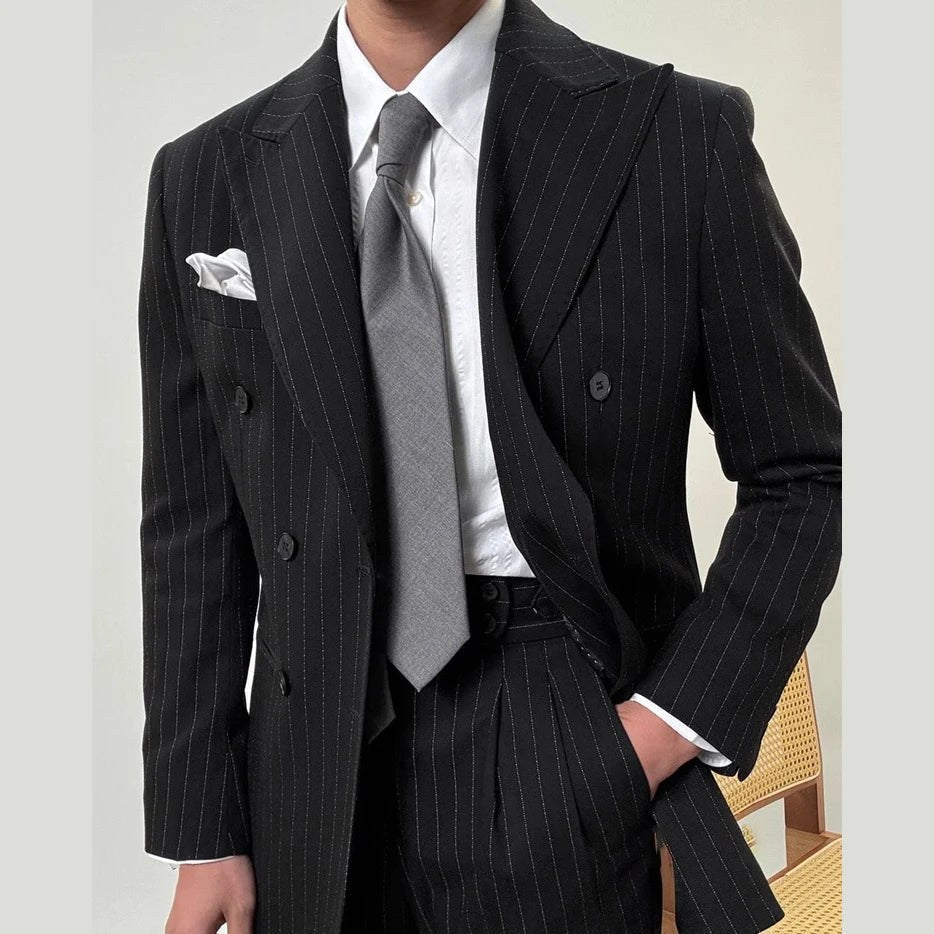 Leo grooms elegant suit