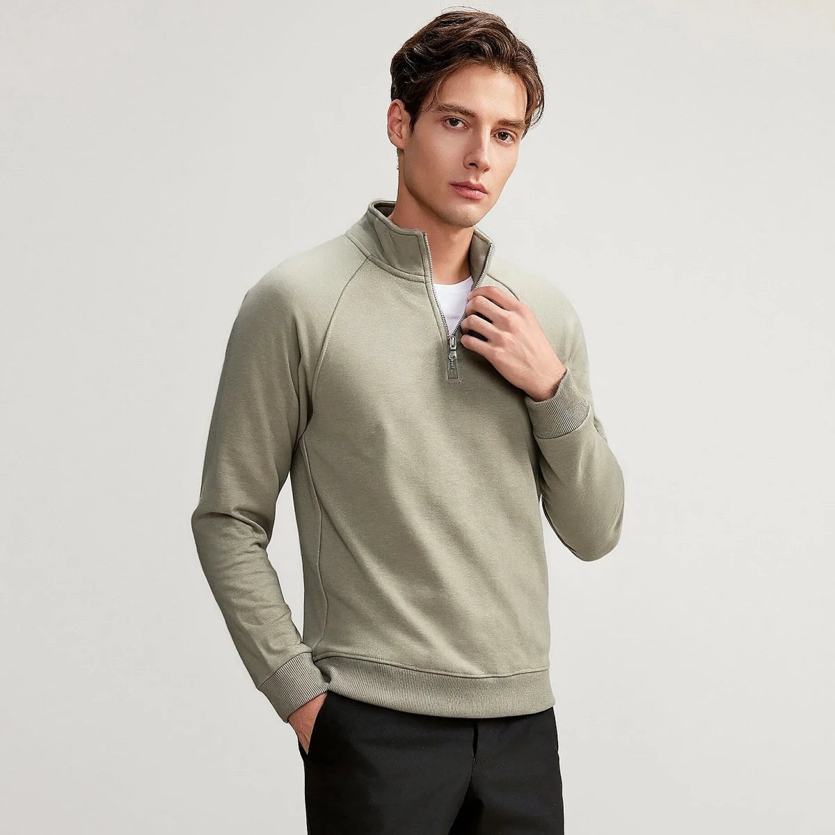 Leo half-zipper sweater design