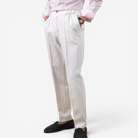 Leo high-waisted white pants