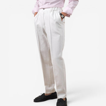 Leo high-waisted white pants