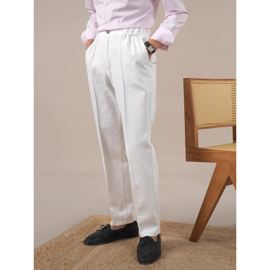 Leo high-waisted white pants