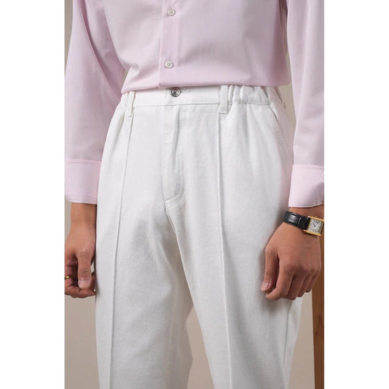Leo high-waisted white pants
