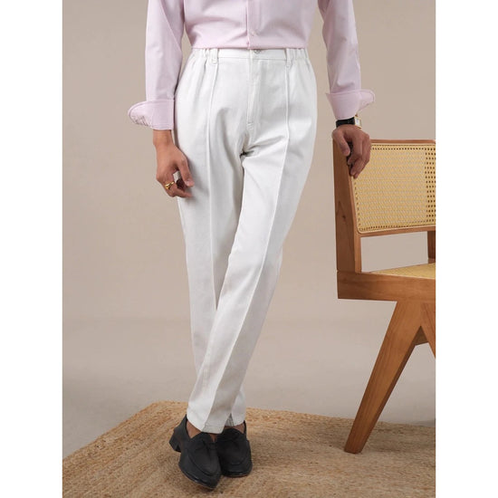 Leo high-waisted white pants