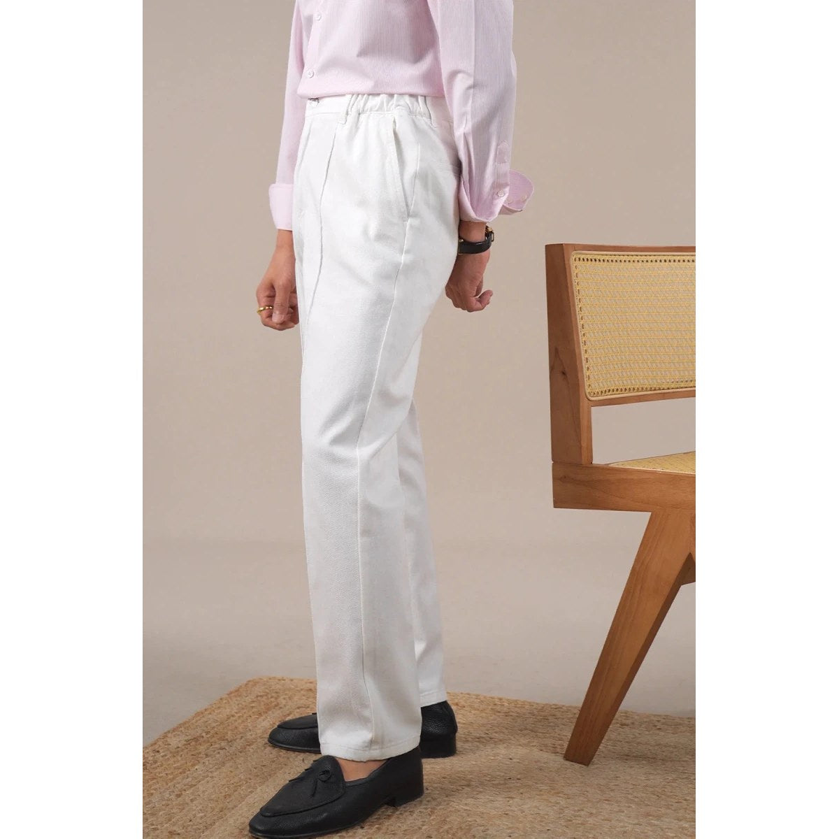 Leo high-waisted white pants