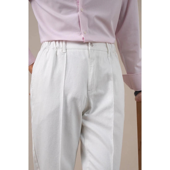 Leo high-waisted white pants