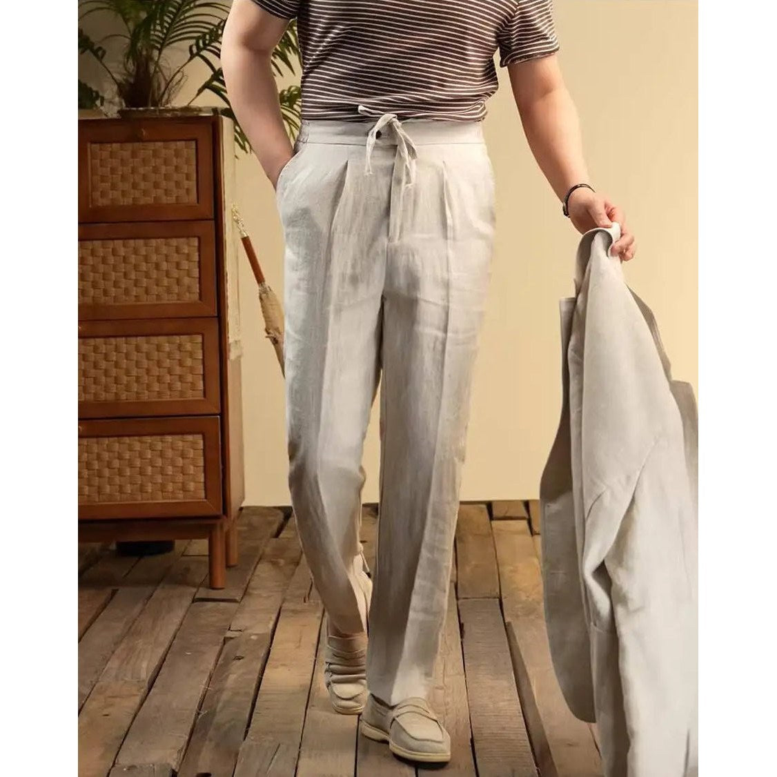 Leo italian-style linen pants for elegant dress