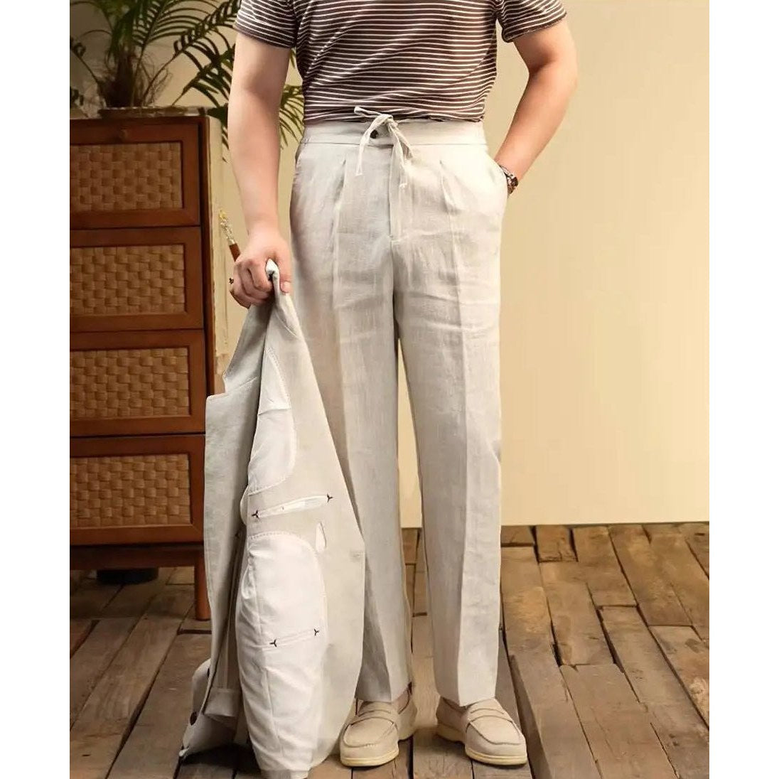 Leo italian-style linen pants for elegant dress