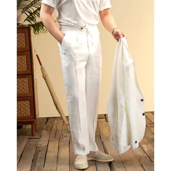 Leo italian-style linen pants for elegant dress
