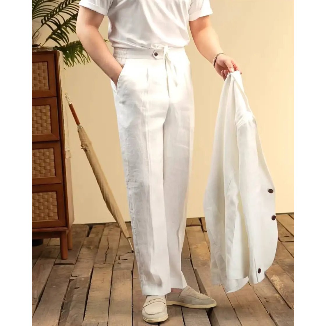 Leo italian-style linen pants for elegant dress
