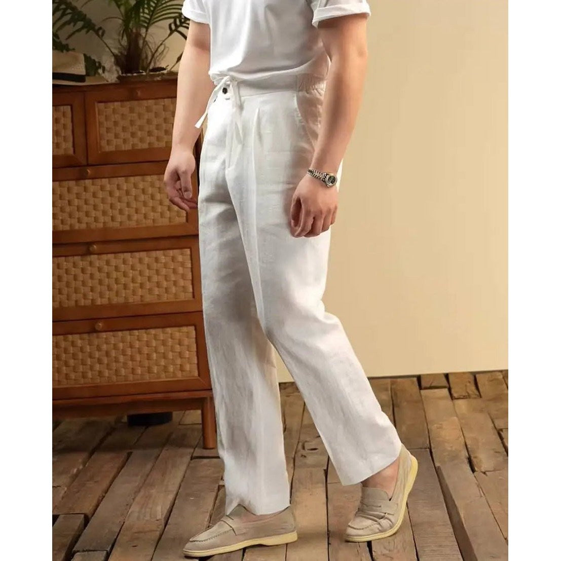 Leo italian-style linen pants for elegant dress