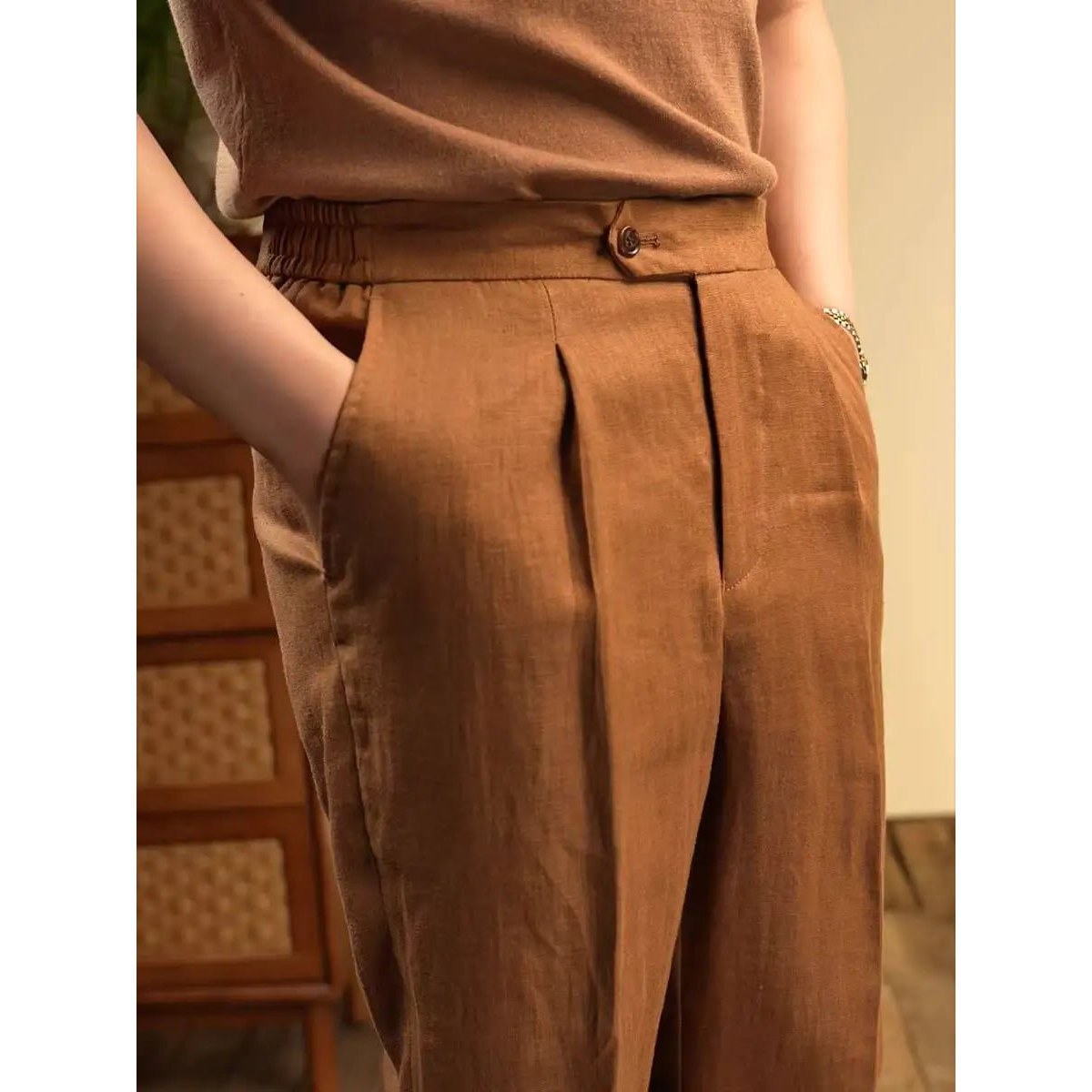 Leo italian-style linen pants for elegant dress