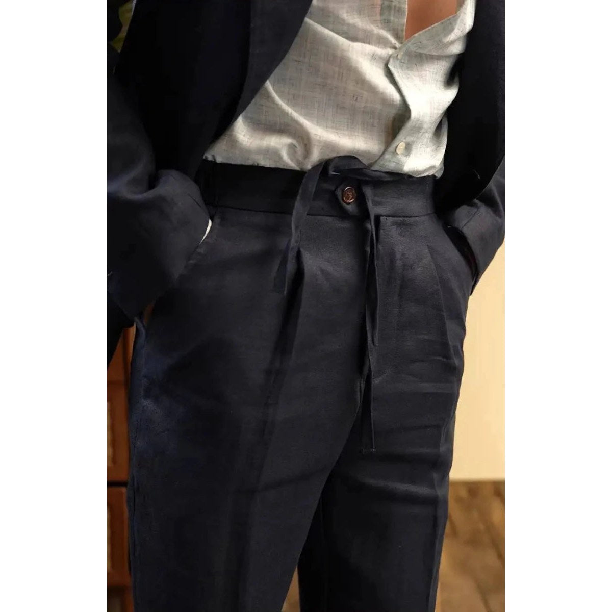Leo italian-style linen pants for elegant dress