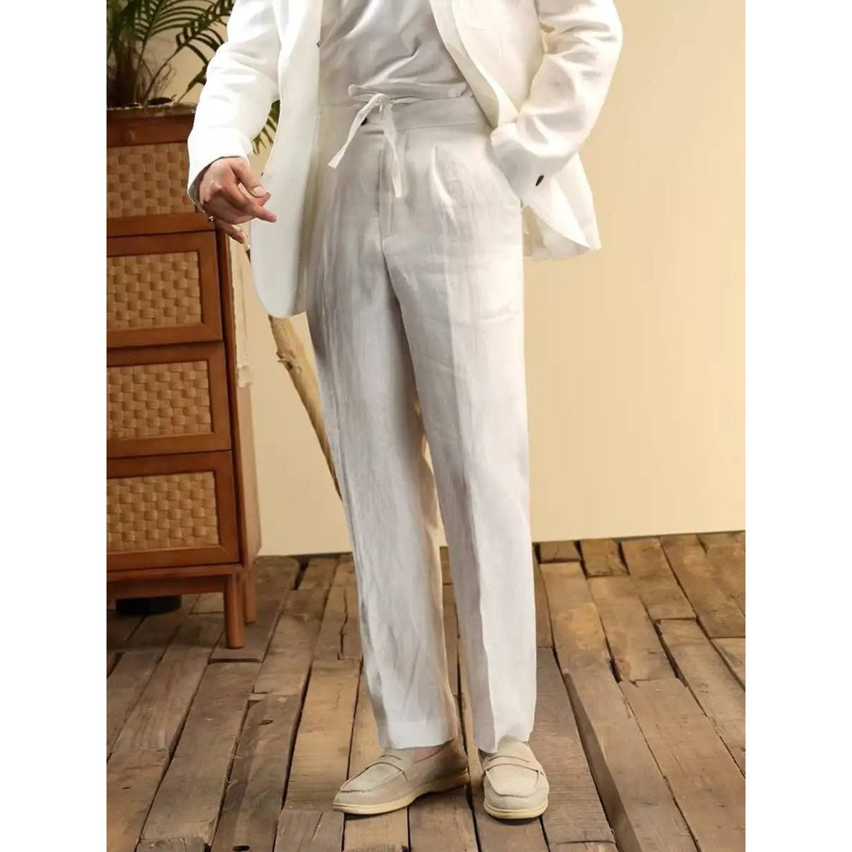 Leo italian-style linen pants for elegant dress