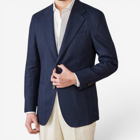 Leo linen cotton blend casual suit jacket