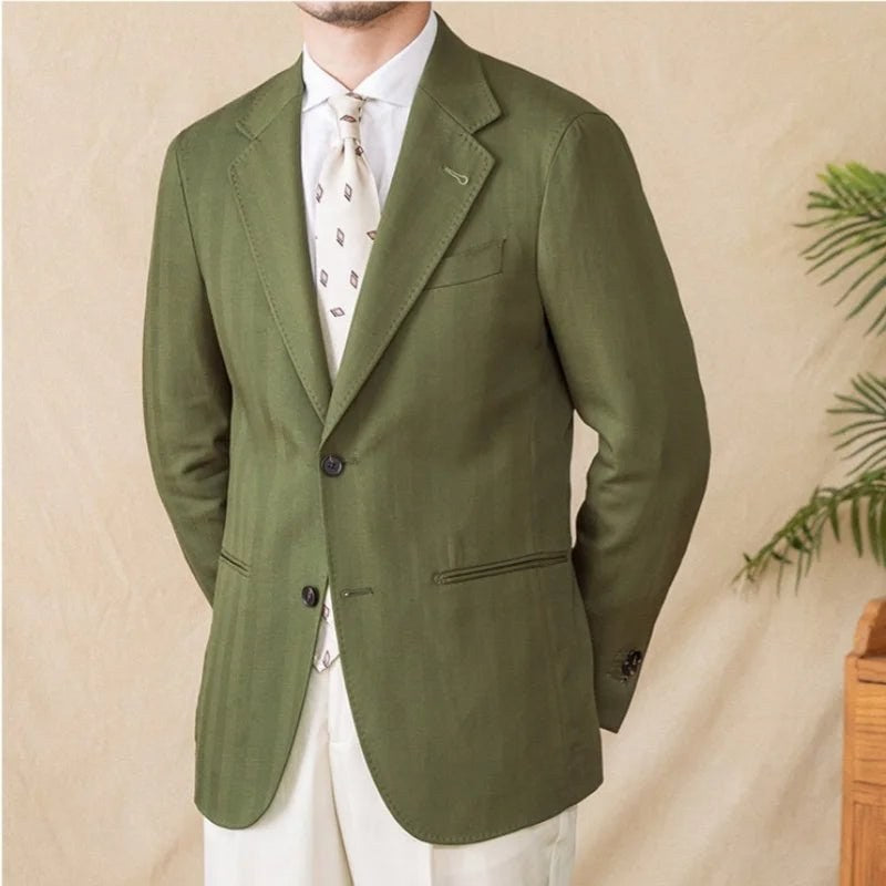 Leo linen cotton blend casual suit jacket