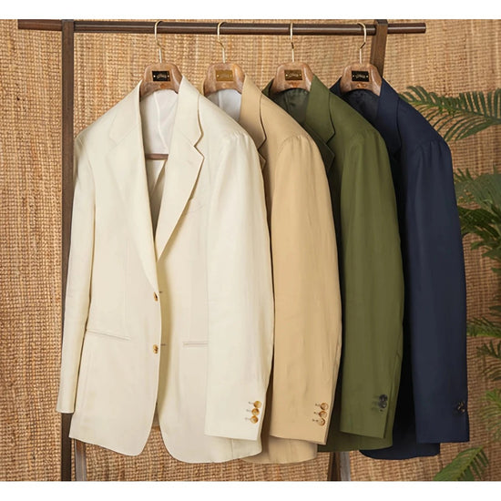 Leo linen cotton blend casual suit jacket