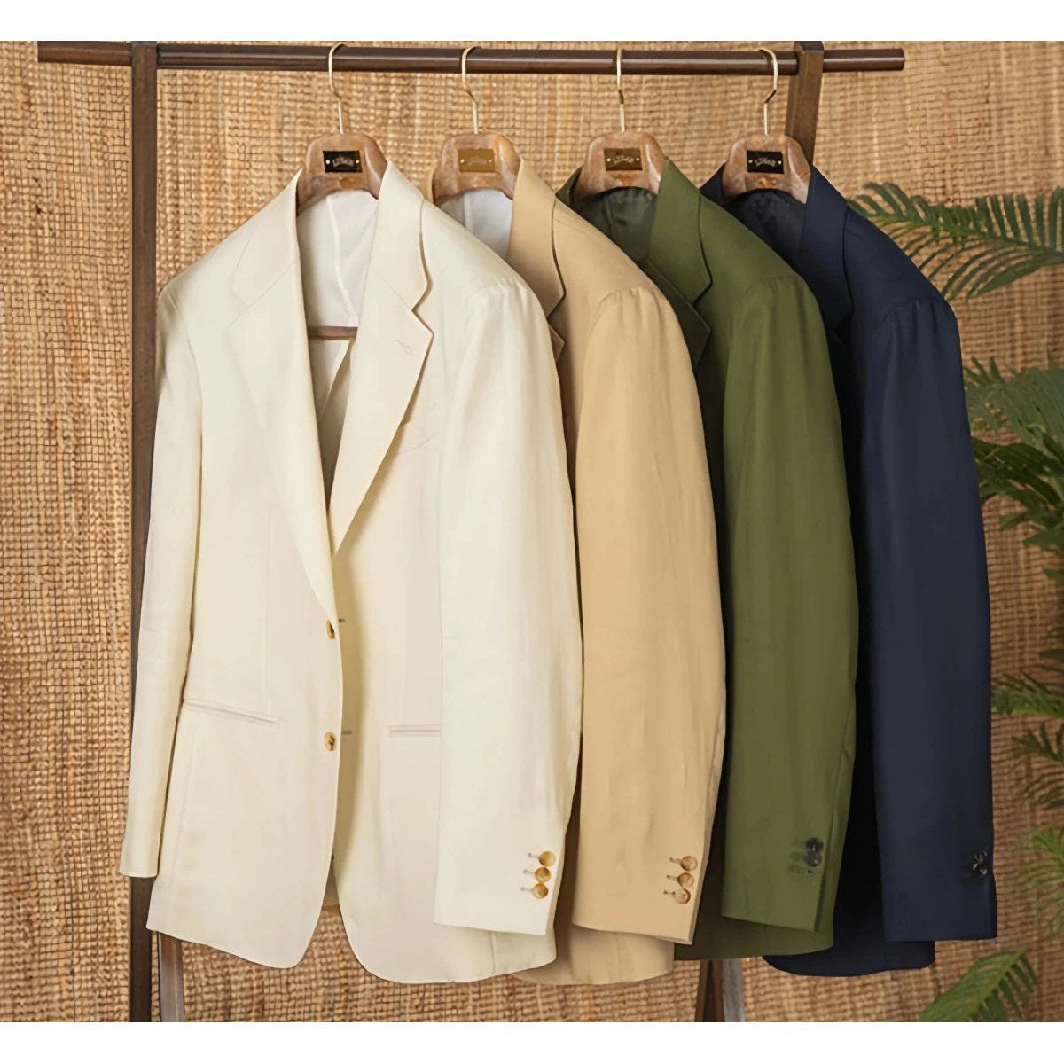 Leo linen cotton blend casual suit jacket