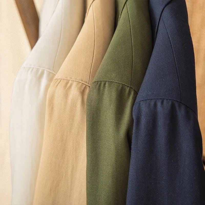 Leo linen cotton blend casual suit jacket