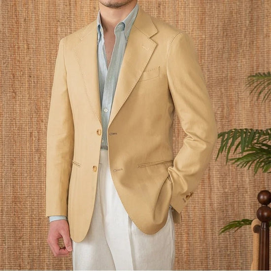 Leo linen cotton blend casual suit jacket