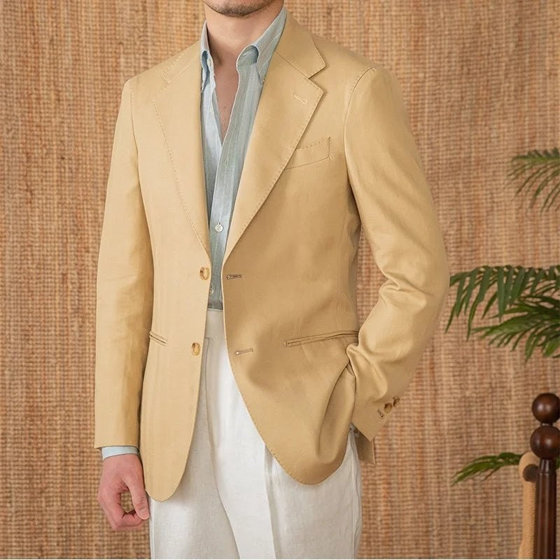 Leo linen cotton blend casual suit jacket