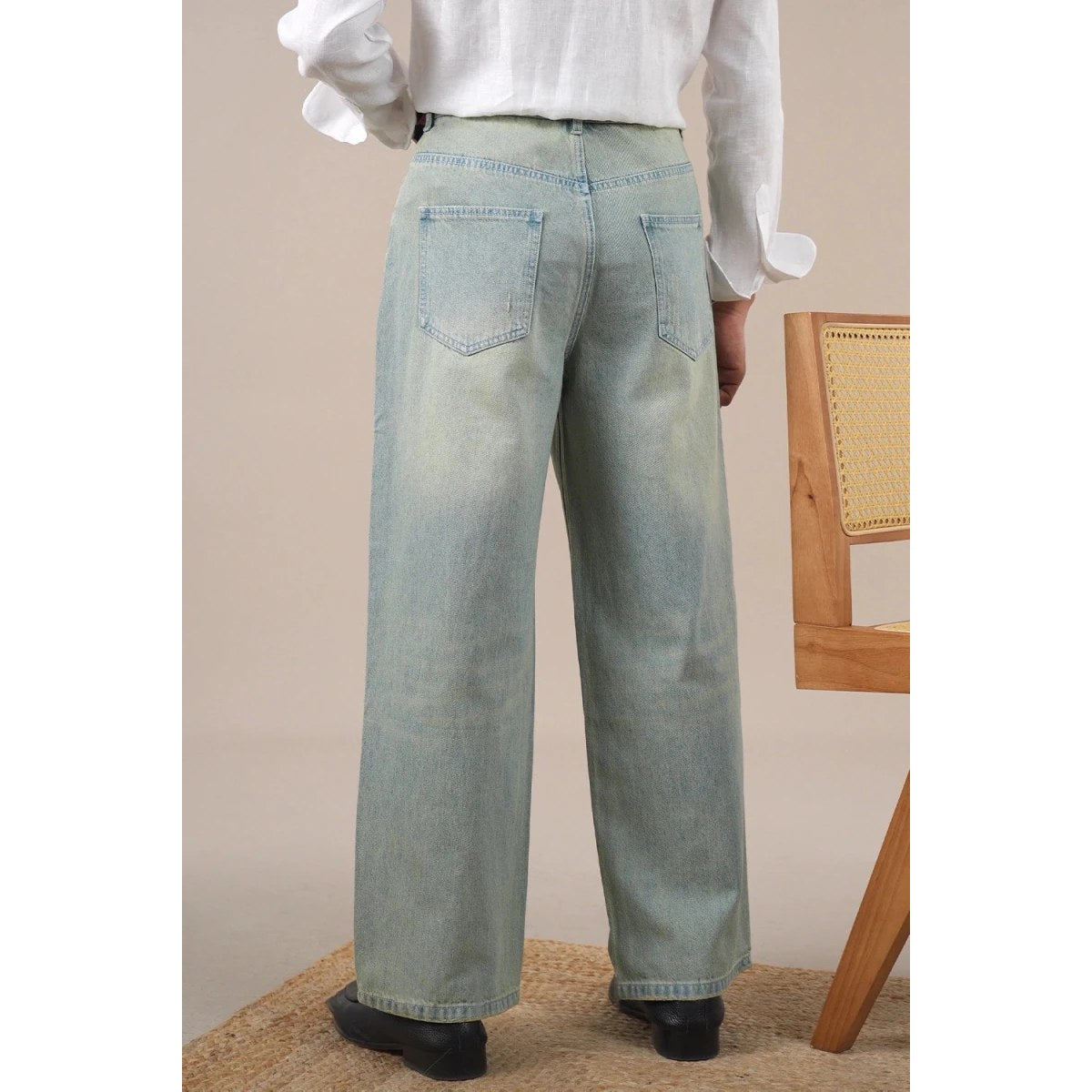 Leo loose wide-leg high-waisted trousers