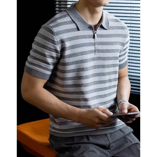 Leo spring knitted polo shirt