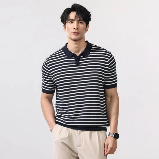 Leo summer striped polo shirt
