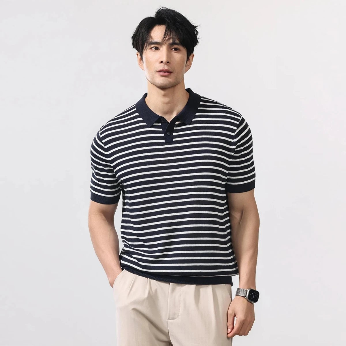 Leo summer striped polo shirt
