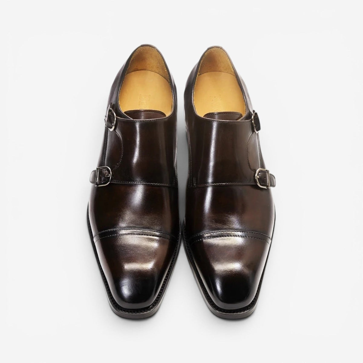 Leonardo double buckle leather shoes