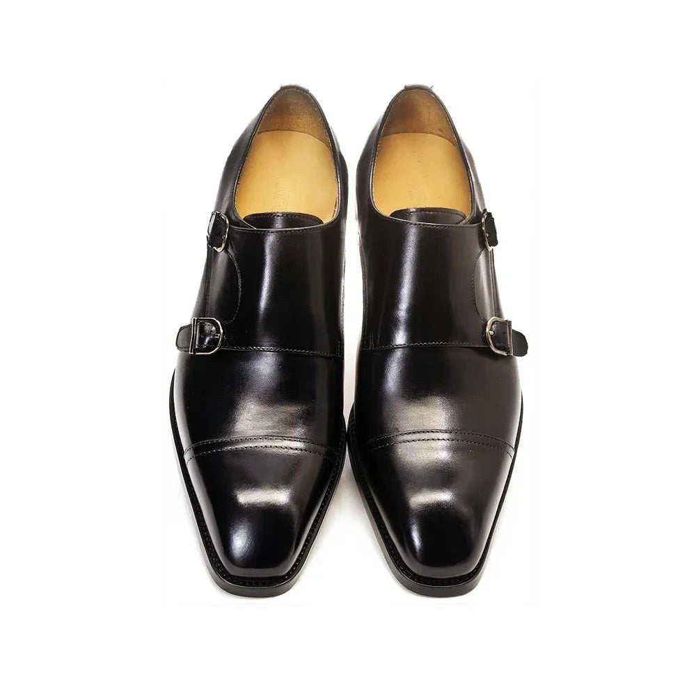 Leonardo double buckle leather shoes
