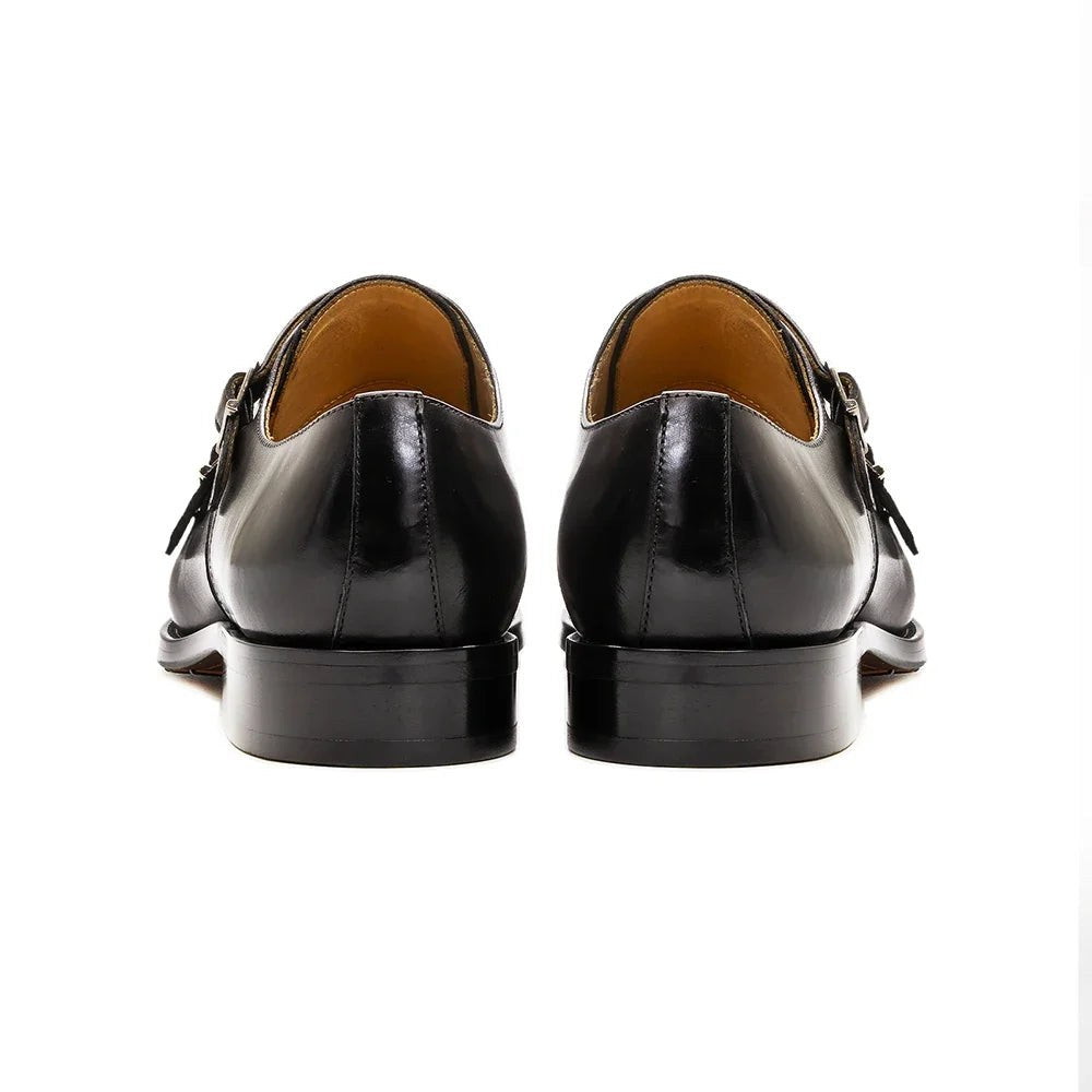 Leonardo double buckle leather shoes