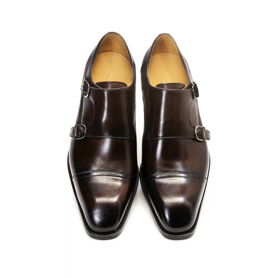 Leonardo double buckle leather shoes