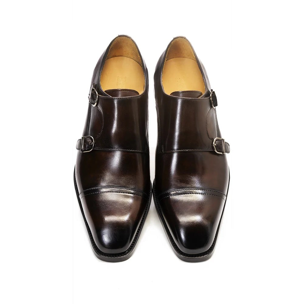Leonardo double buckle leather shoes
