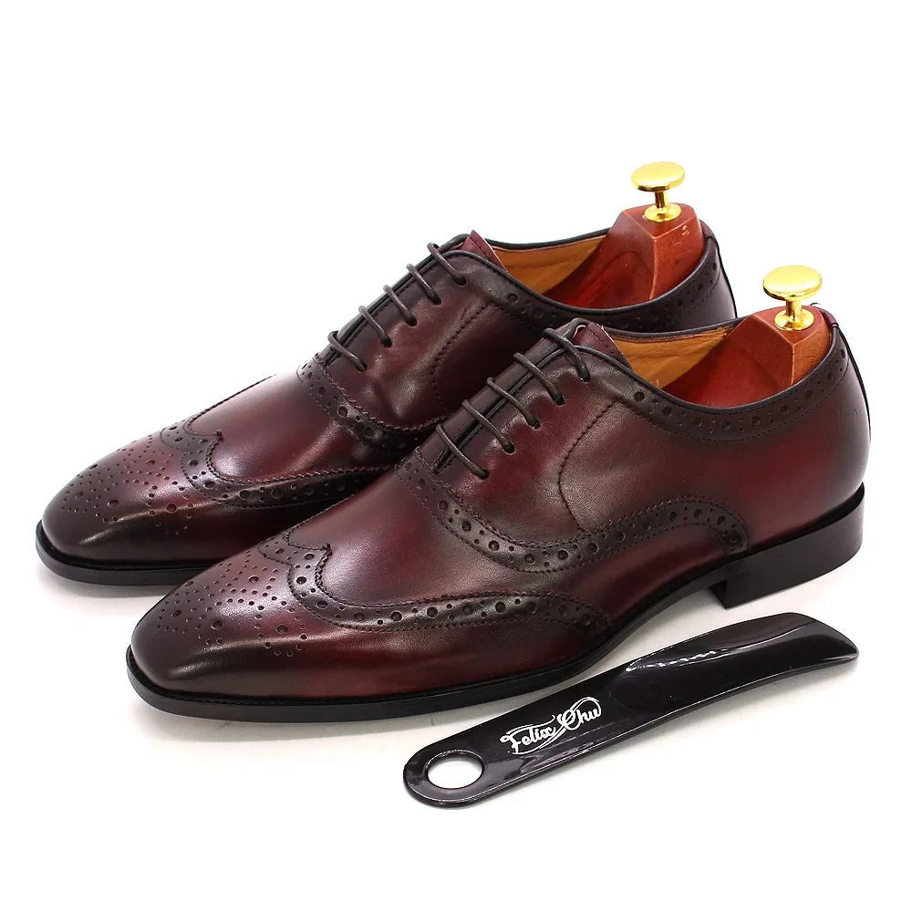 Leonardo genuine leather brogue shoes