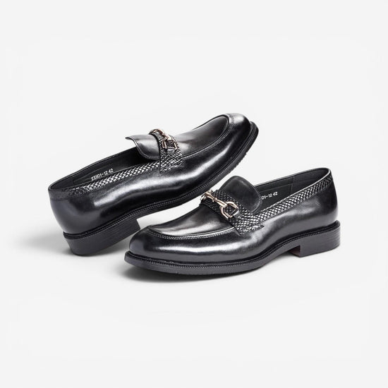 Leonardo metal buckles business loafers