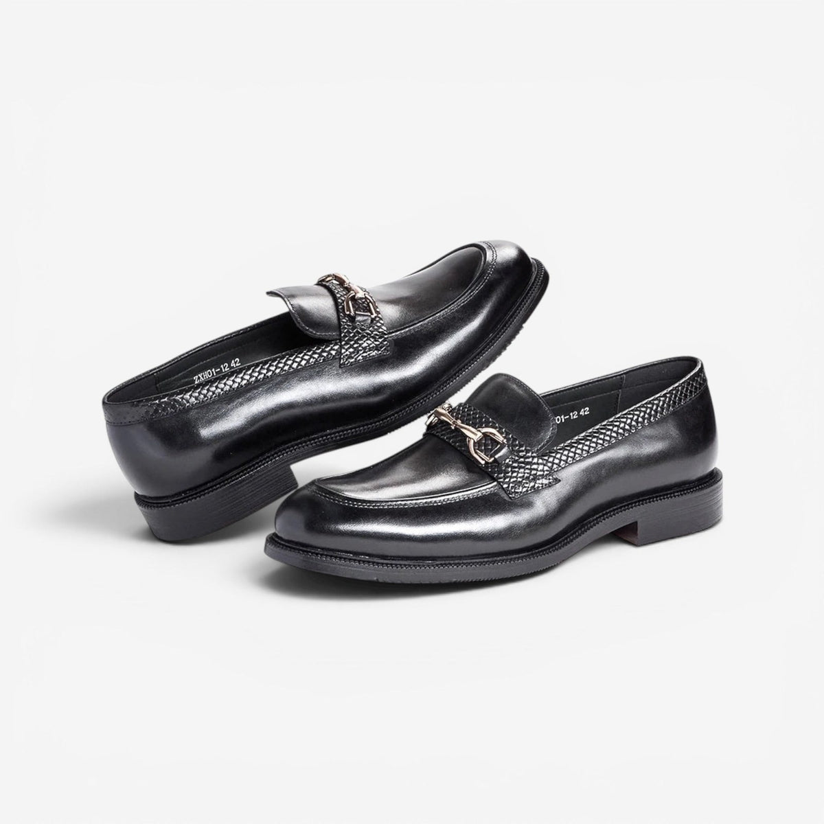 Leonardo metal buckles business loafers