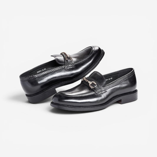 Leonardo metal buckles business loafers