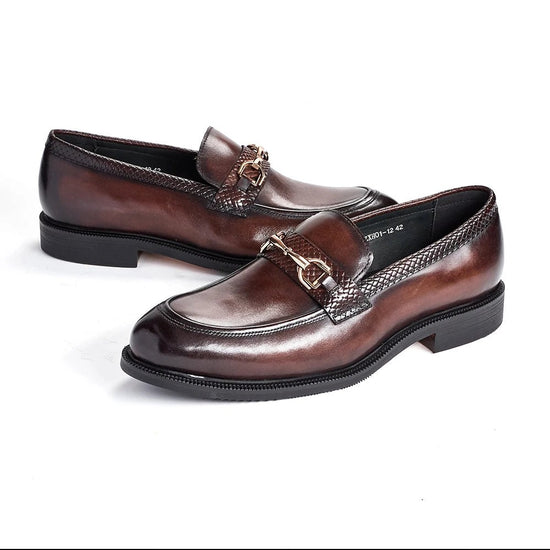 Leonardo metal buckles business loafers