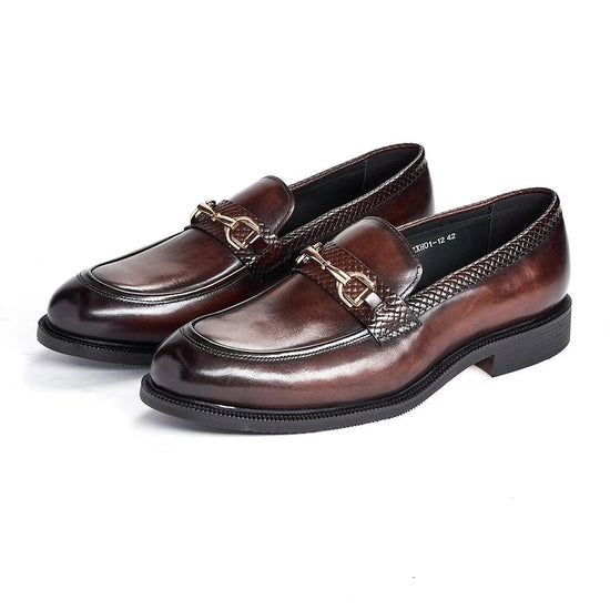 Leonardo metal buckles business loafers