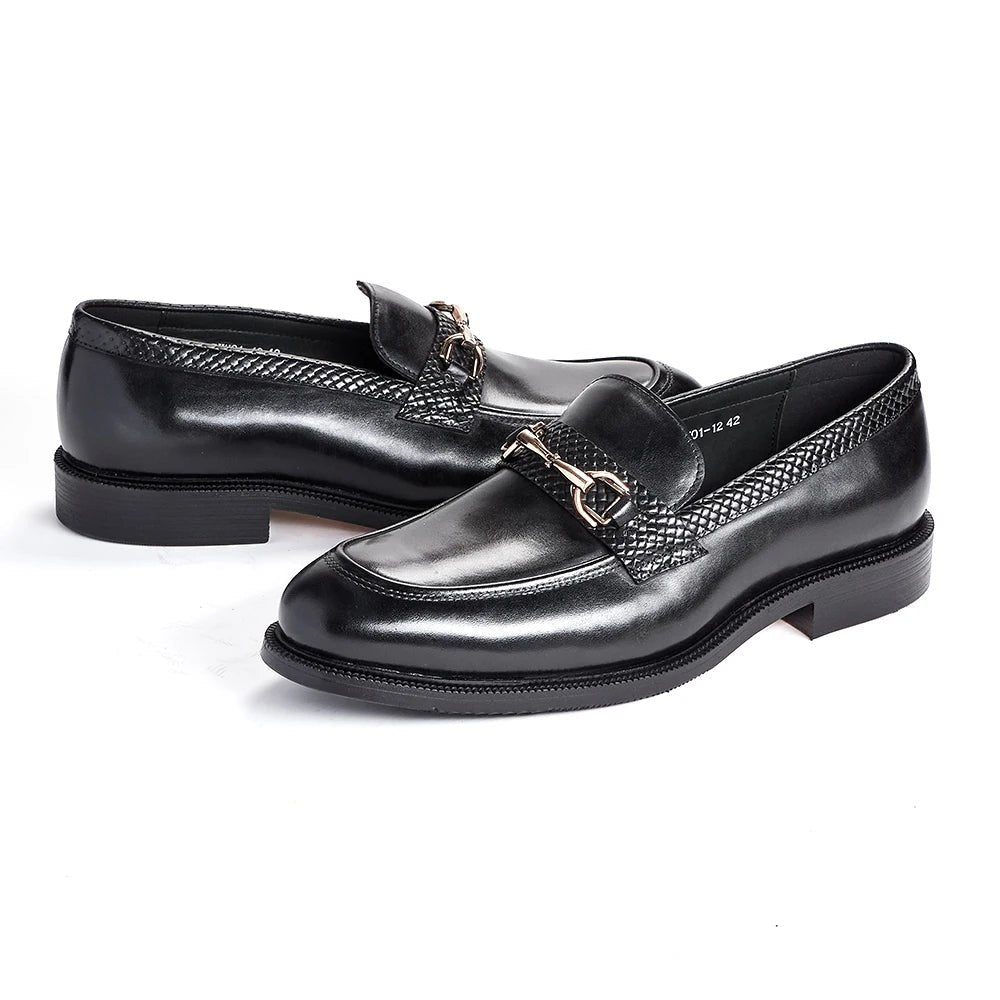 Leonardo metal buckles business loafers