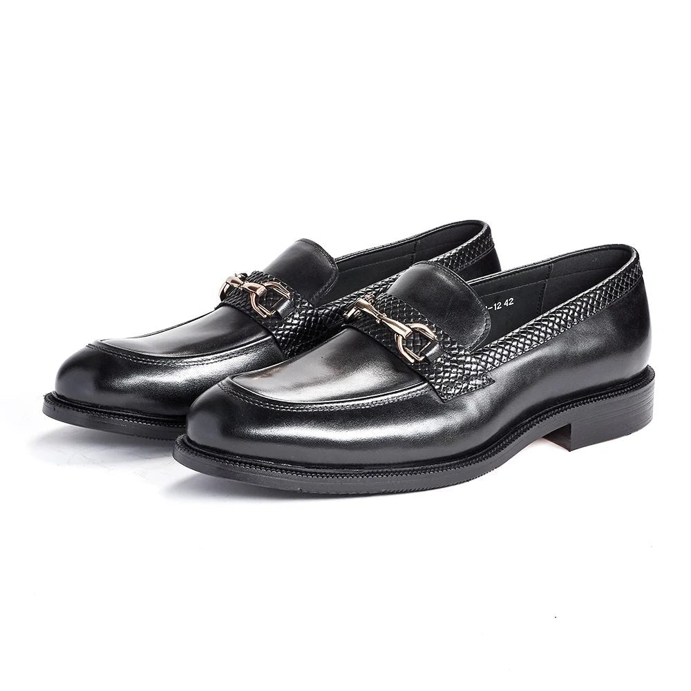 Leonardo metal buckles business loafers
