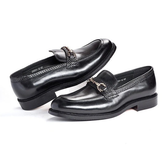 Leonardo metal buckles business loafers
