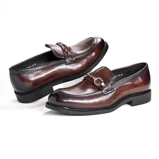 Leonardo metal buckles business loafers