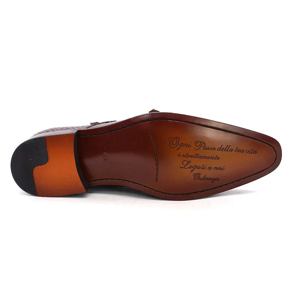 Leonardo monk-strap leather shoes