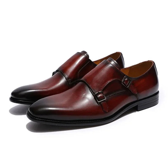 Leonardo monk-strap leather shoes
