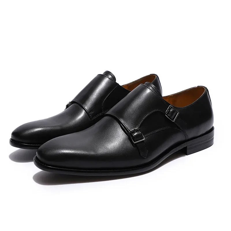Leonardo monk-strap leather shoes
