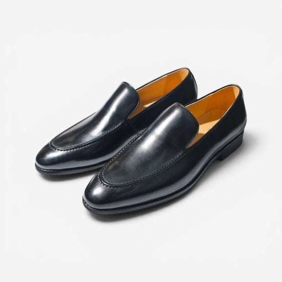 Leonardo pointed toe leather loafers