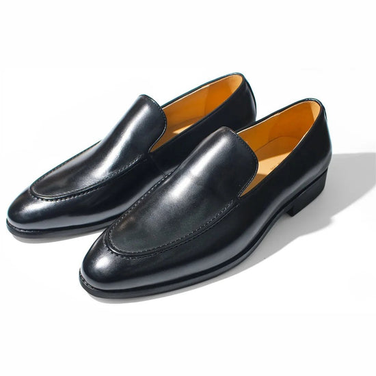 Leonardo pointed toe leather loafers