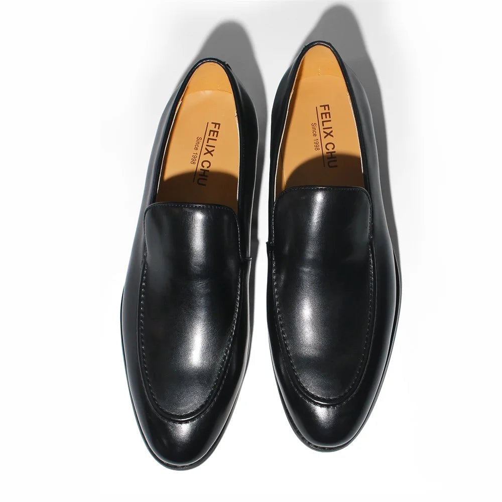 Leonardo pointed toe leather loafers