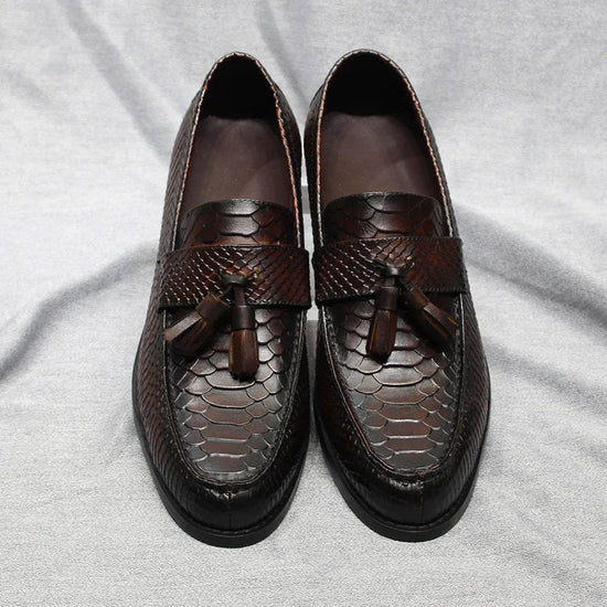 Leonardo premium pattern leather loafers